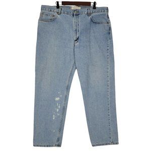 Vintage Levis 550 Jeans Mens 40x30* Blue Relaxed Straight Leg Black Bat Wing Tag